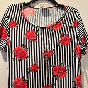 Bobbie Brooks Maxi Dress with Necklace Large NEW NWT